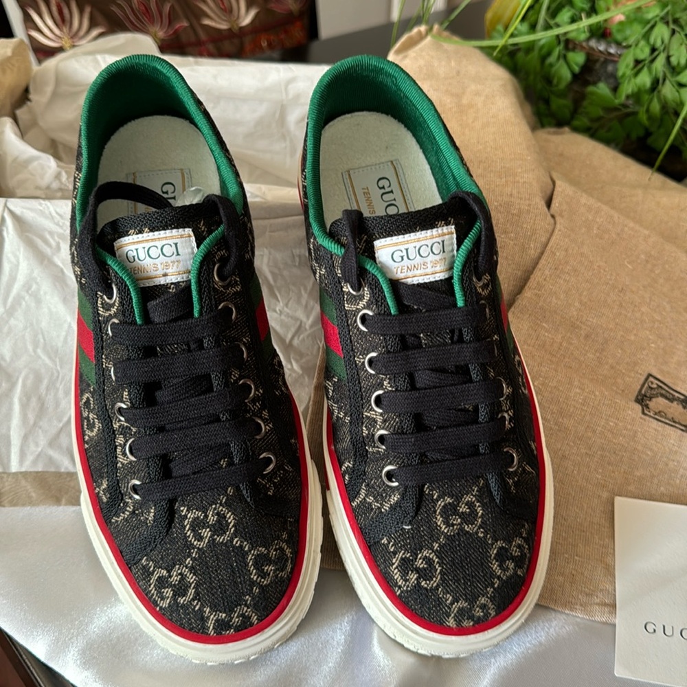 Gucci-Tennis 1977 Label Denim Sneakers 36